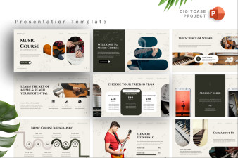 Aesthetic Minimalist Music Course PowerPoint Template